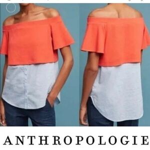 Anthropologie Postmark Layered Off The Shoulder Top